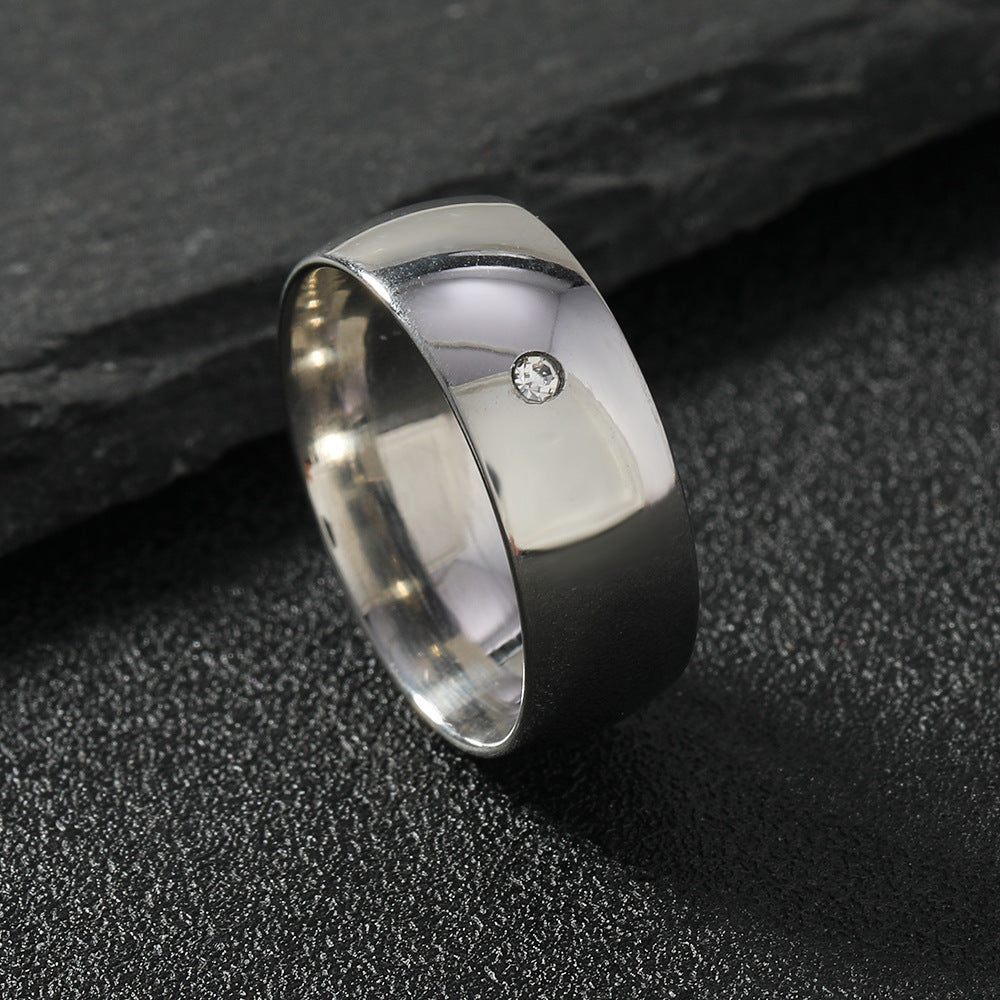 Fashion Titanium Steel Ring Female Does Not Fade 8mm