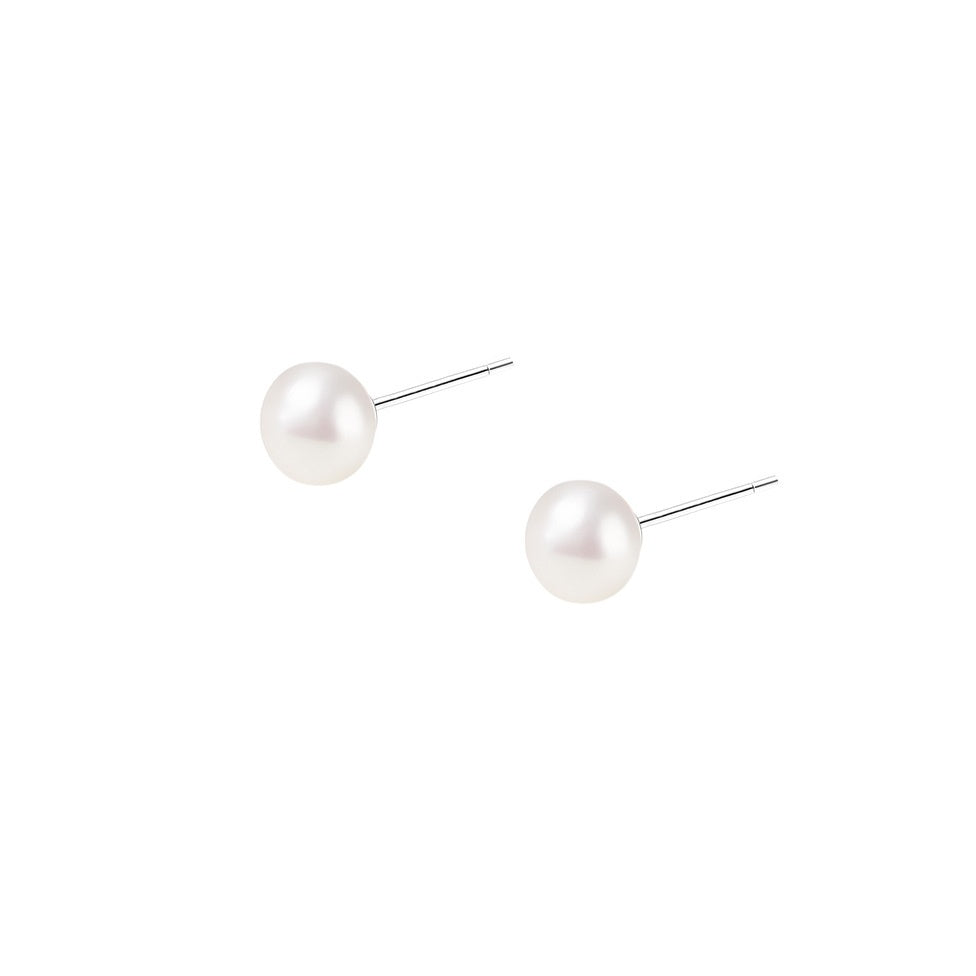 Sterling Silver 925 Natural Freshwater Small Pearl Ear Studs Mini And Simple Style High-grade