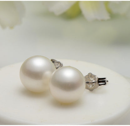 S925 Sterling Silver Needle Natural Freshwater Pearl Ear Studs