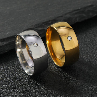 Fashion Titanium Steel Ring Female Does Not Fade 8mm