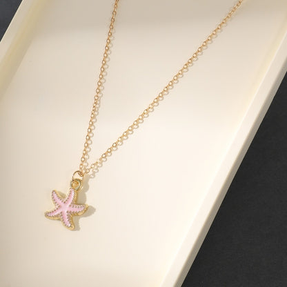 Pearl Shell Starfish Necklace For Women, Fashionable, Simple, Personalized Earrings, Women's Design Sense, Collarbone Chain