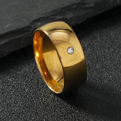 Fashion Titanium Steel Ring Female Does Not Fade 8mm