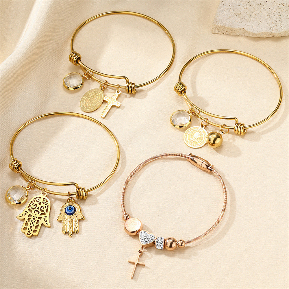 Cross Bangle Jewelry European And American Simple