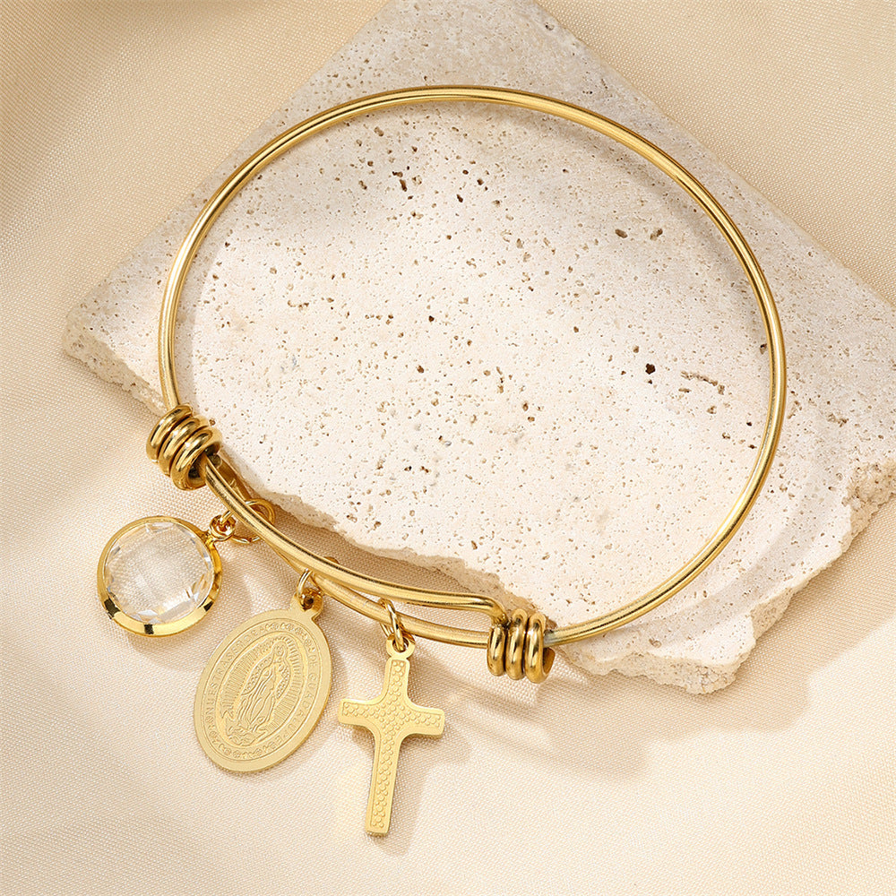 Cross Bangle Jewelry European And American Simple