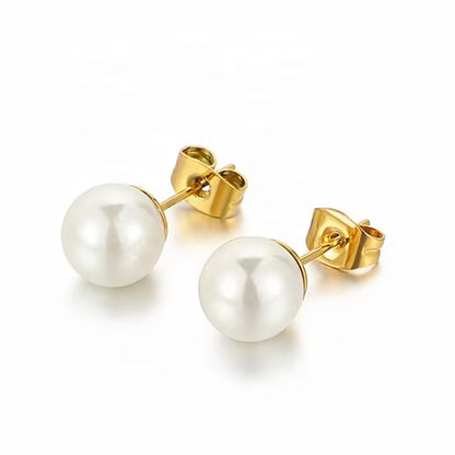 S925 Sterling Silver Needle Natural Freshwater Pearl Ear Studs