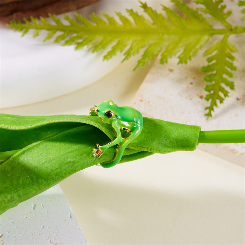 Green Funny Frog Ring Special-interest Design